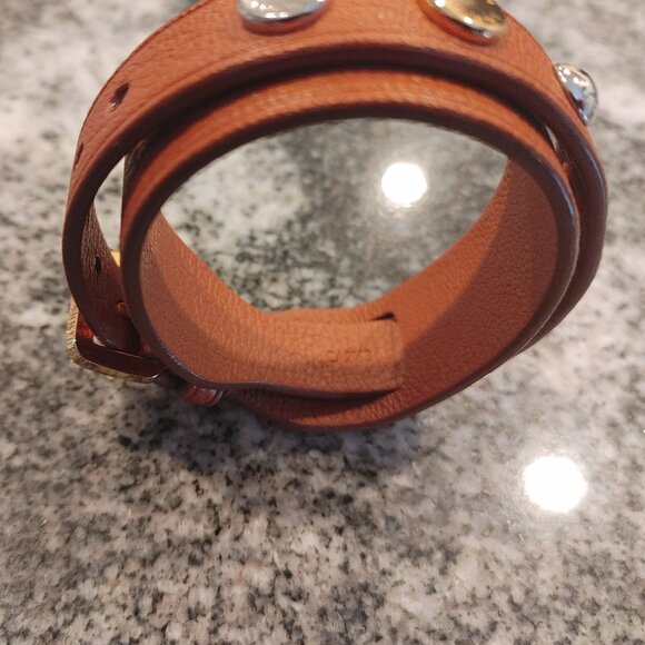 Louis Vuitton Leather Wrap Bracelet  - Made in Spain - color brown / tan. - Picture 13 of 16